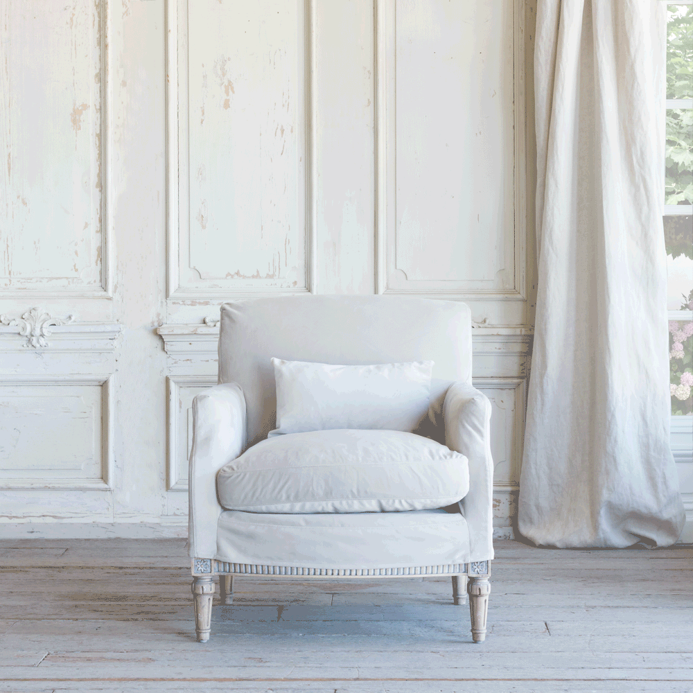 Extra Slipcover in Cloudy Velvet for Louis Cannes Bergère