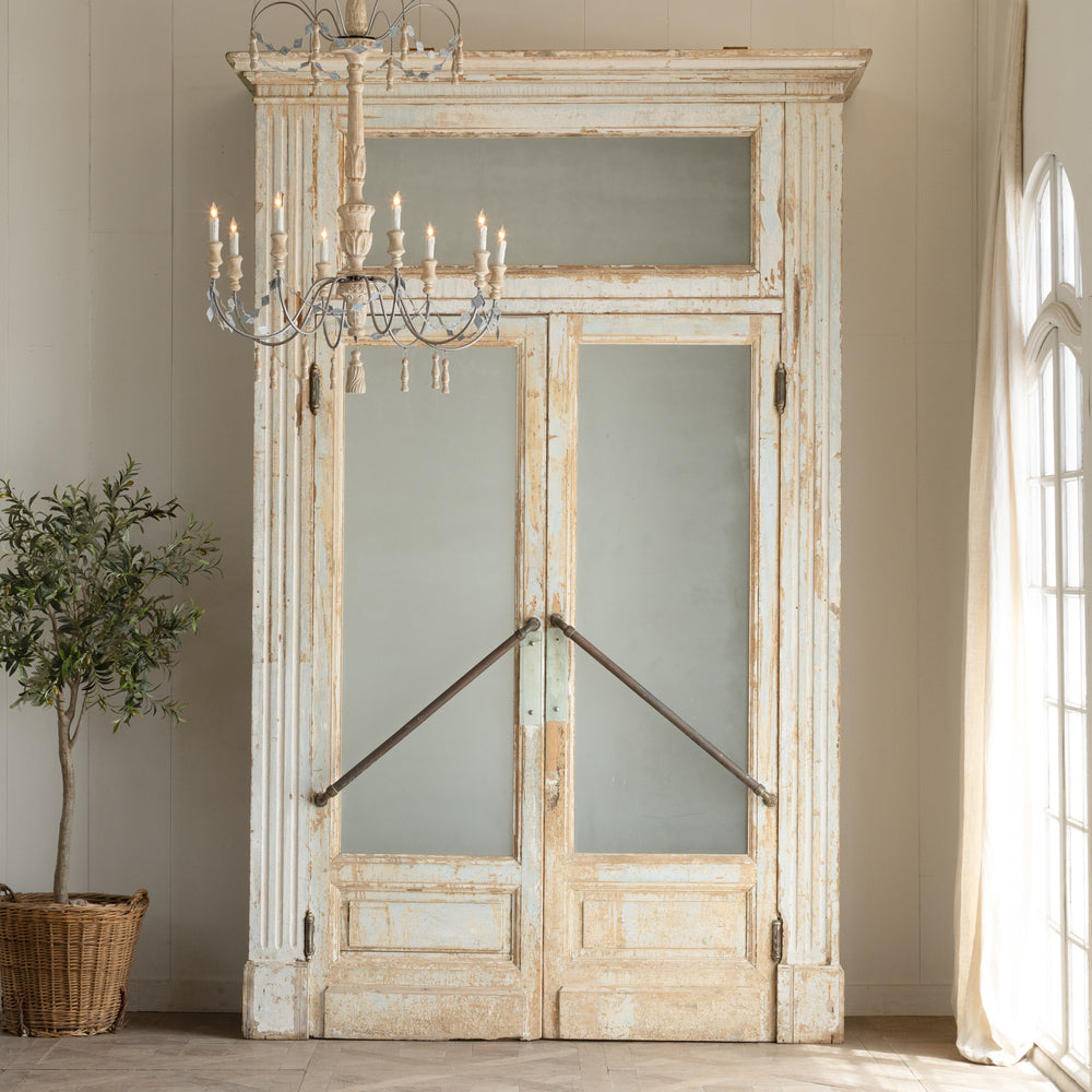 Antique Door Way with Swinging Glass Doors