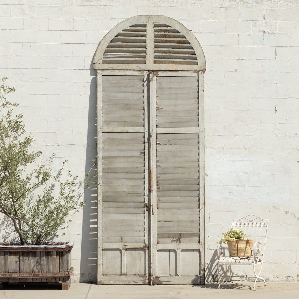 Pair of Antique Shutters with Arch Top