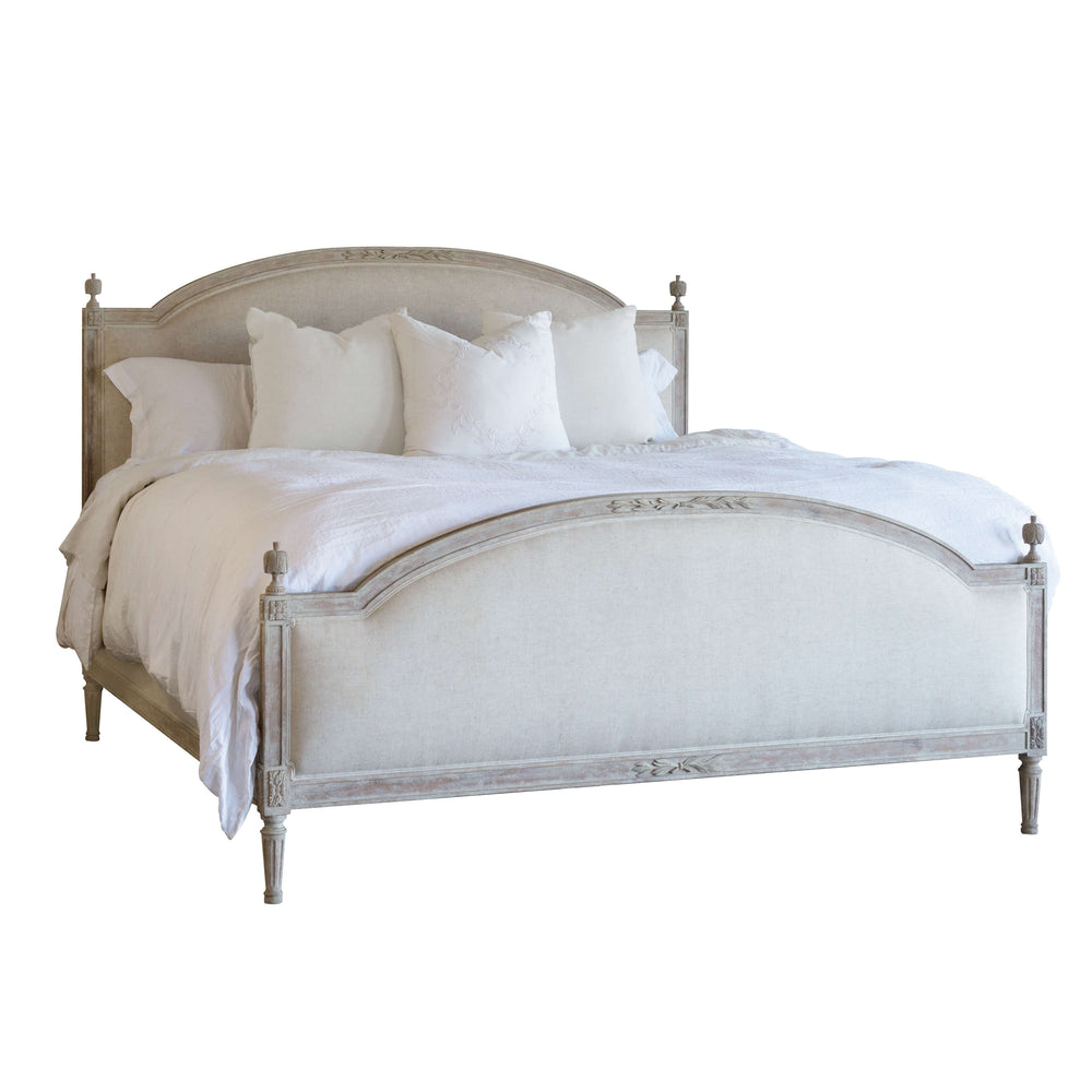 Dauphine Bed in Fog Linen and Beach House Natural Finish