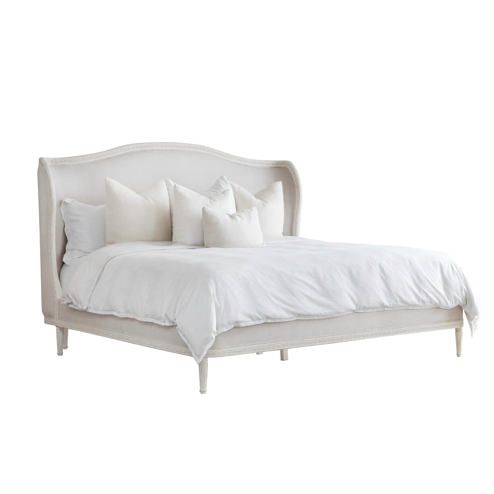 Helena Bed in Harvest Linen and French White Finish