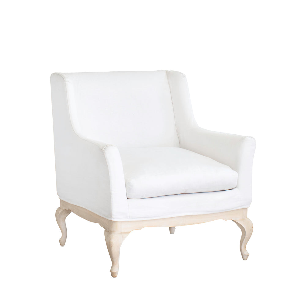 Extra Slipcover in Whispy White Linen for Rococo Bergère