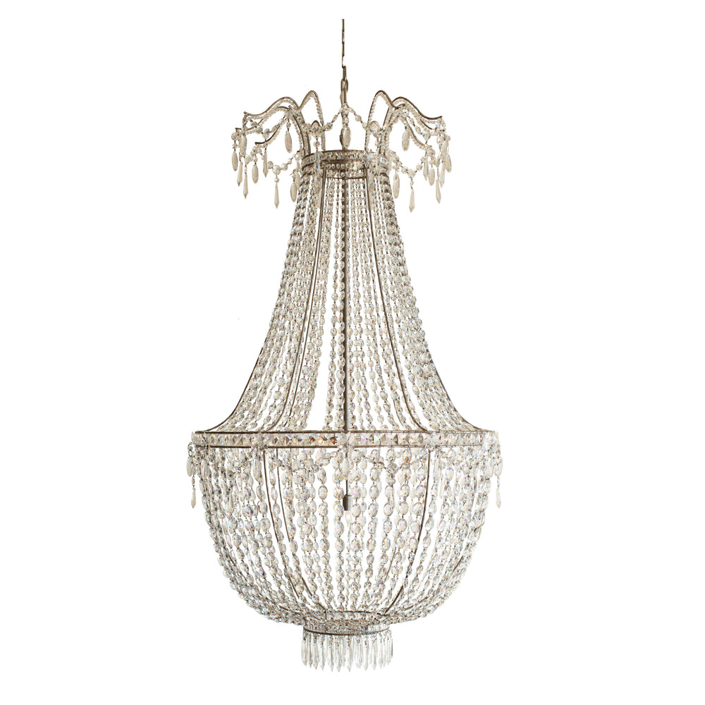 Grande Rocca Chandelier in Silver Finish