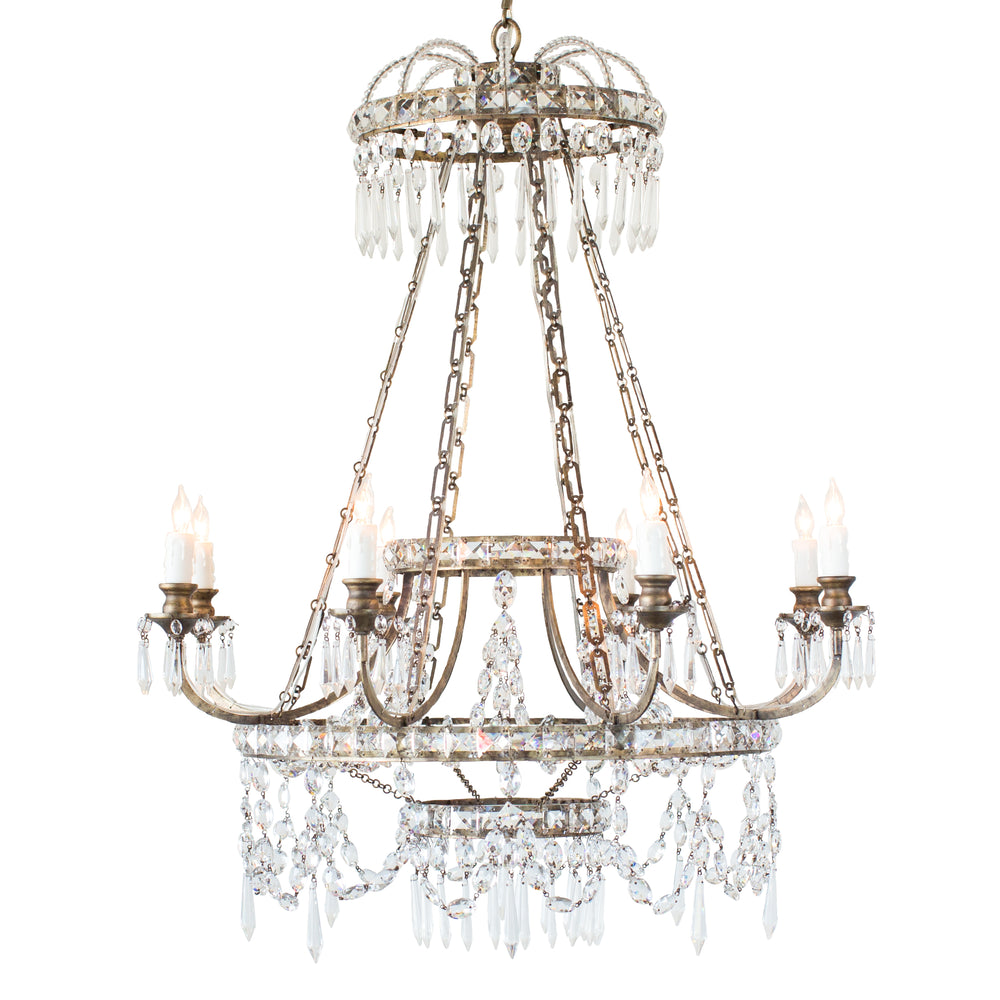 Astre Chandelier in Burnished Iron Finish