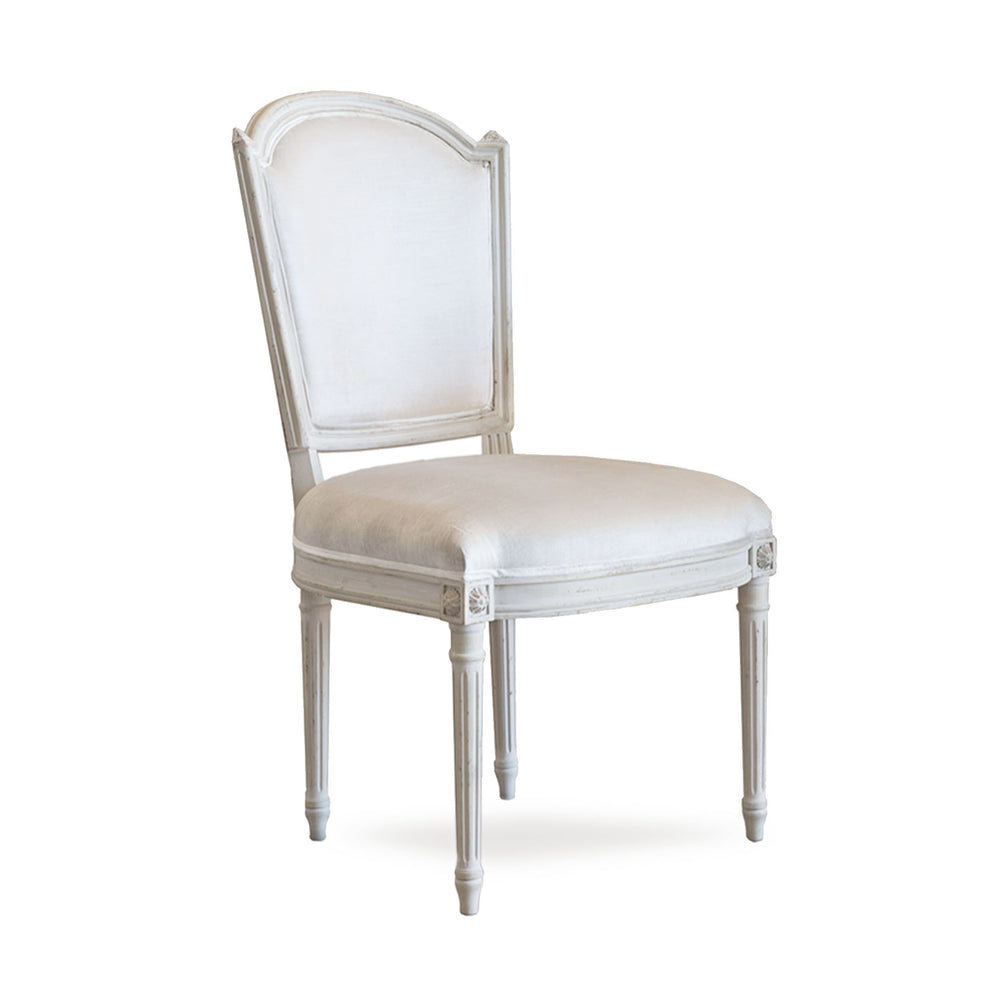 Flins Dining Chair in Dove Velvet and Antique Grey Finish