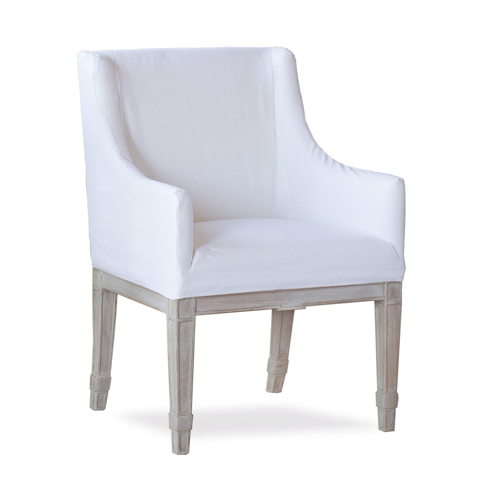 Extra Slipcover in Whispy White Linen for Scandinavian Dining Chair
