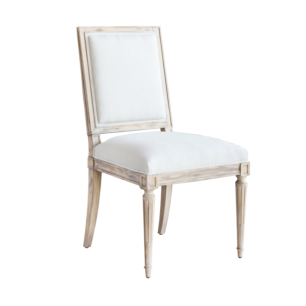 Francois Dining Chair in Storm Linen and Pebble Finish