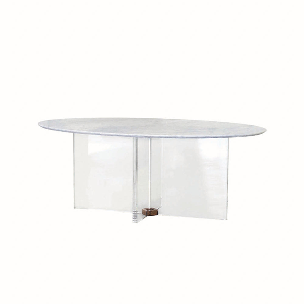 Grande Liberté Lucite Dining Table with Marble Top