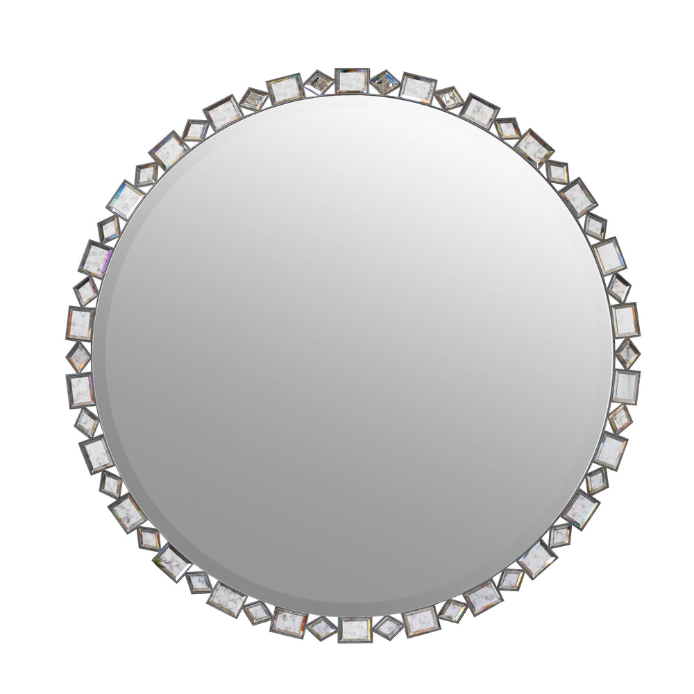 Round Eternity Mirror in Tarnished Steel Finish
