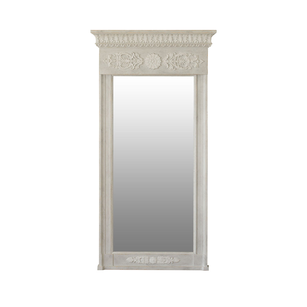 Yasmin Mirror in Gustavian Grey with Grain Sack Highlight Finish