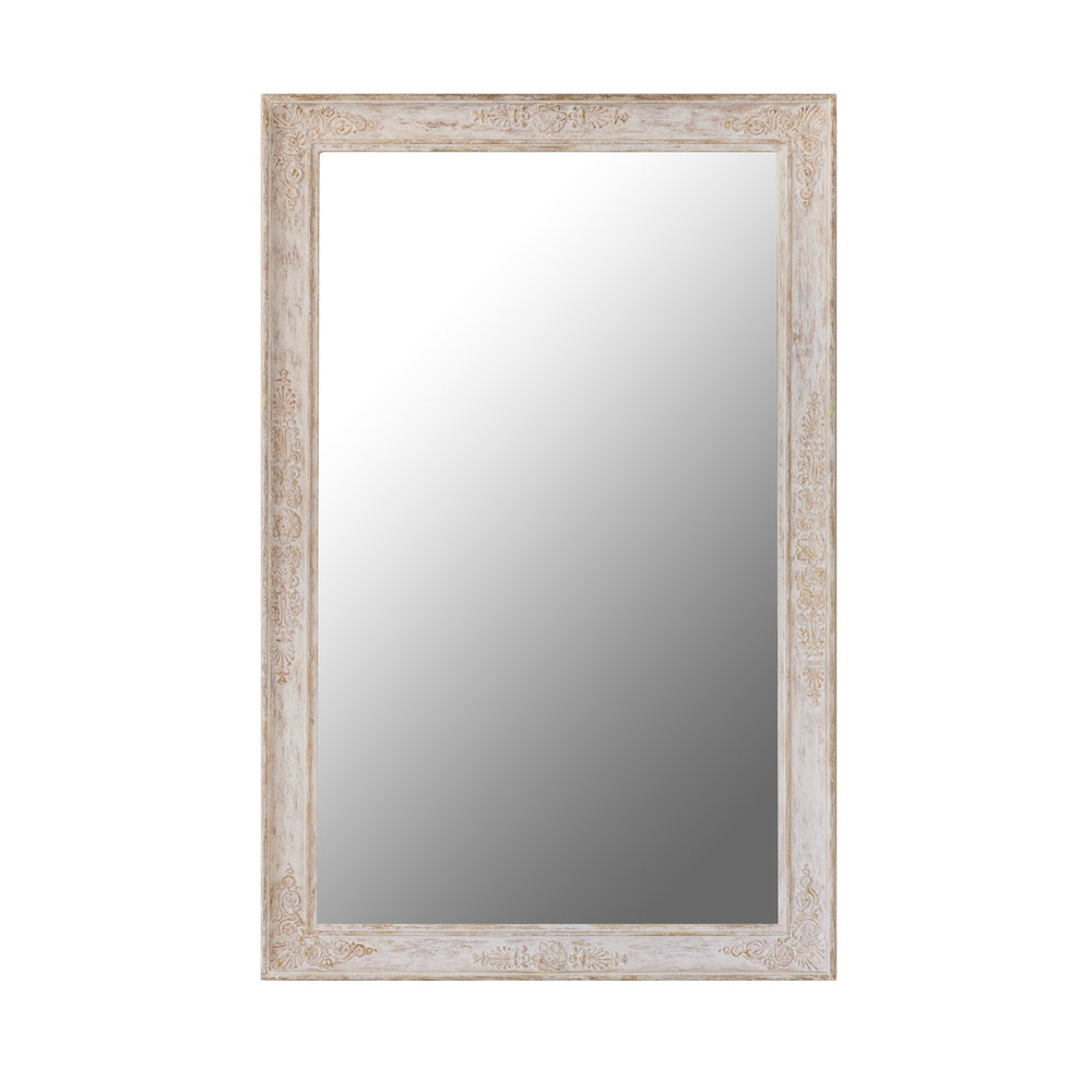 Belrose Mirror in Chipped White Finish