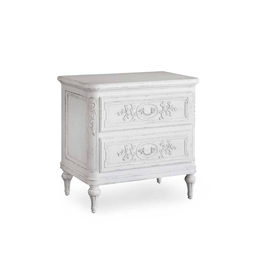 Bronte Nightstand in Weathered White Finish