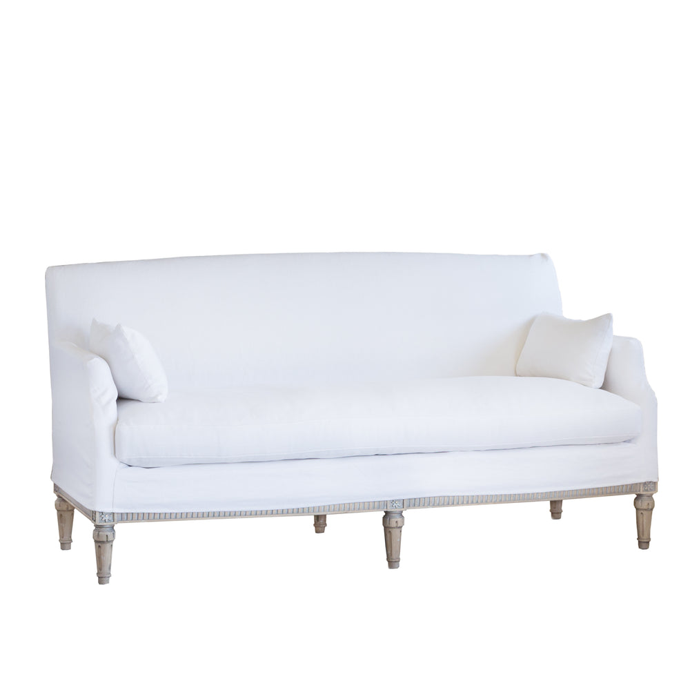 Extra Slipcover in Whispy White Linen for Louis Cannes Loveseat