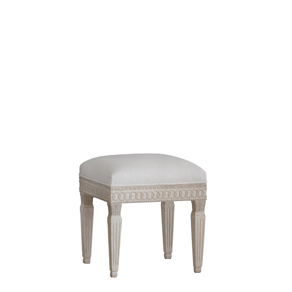 Adonia Stool in Sand Dune Linen and Tea Steeped Taupe Finish