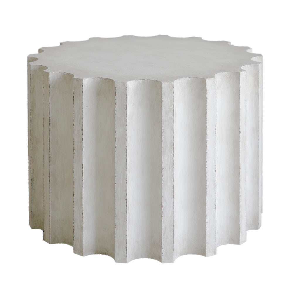 Medium Column Coffee Table in Plaster White Finish