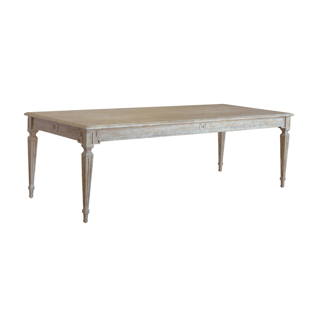 Grande Gustavian Dining Table in Oak Driftwood Finish