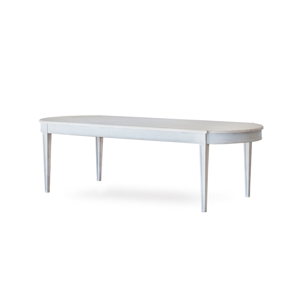 Saskia Swedish Dining Table in Gustavian Grey with Pine Blanc Finish