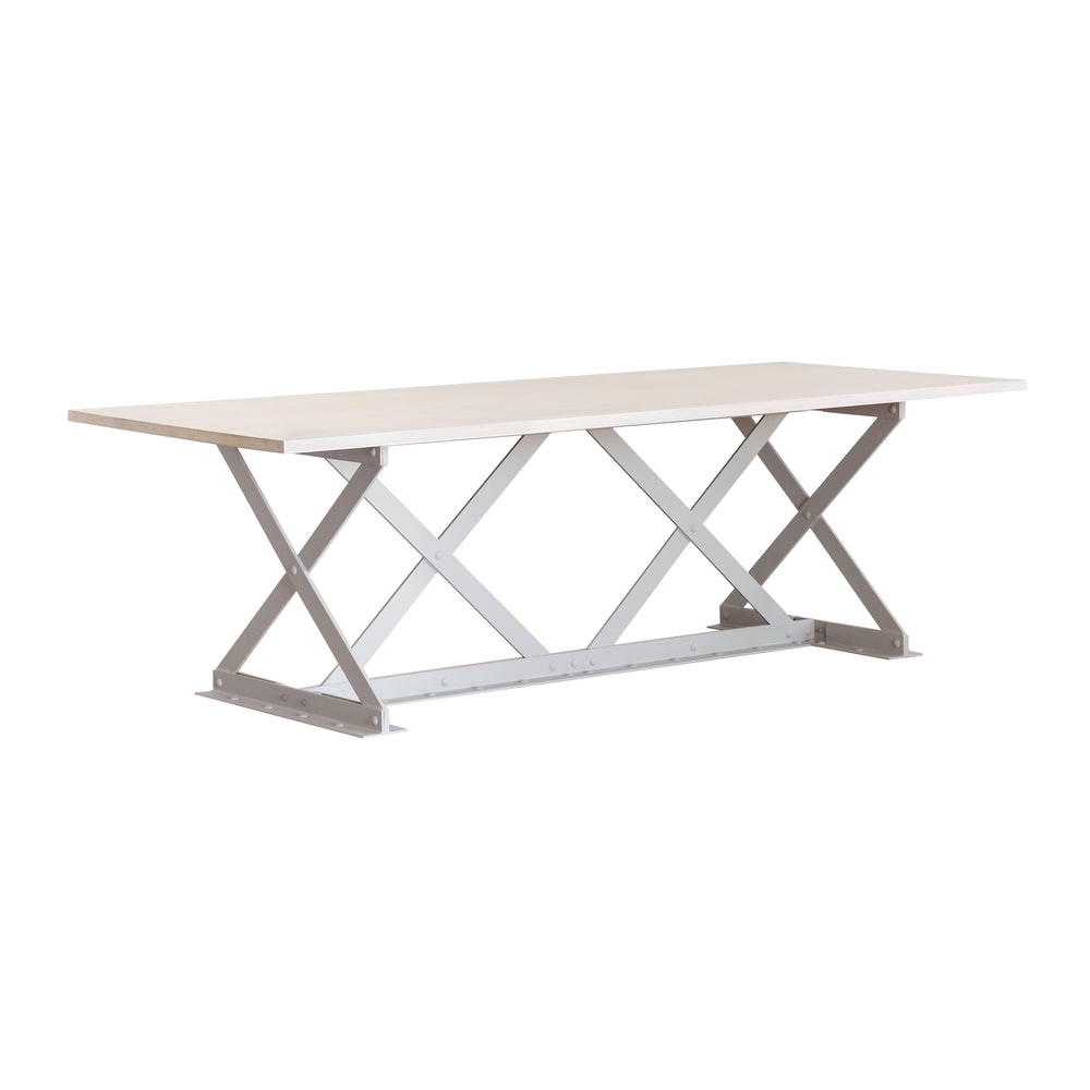 Vesuvio Dining Table in Nimbus Grey with Pine Blanc Finish