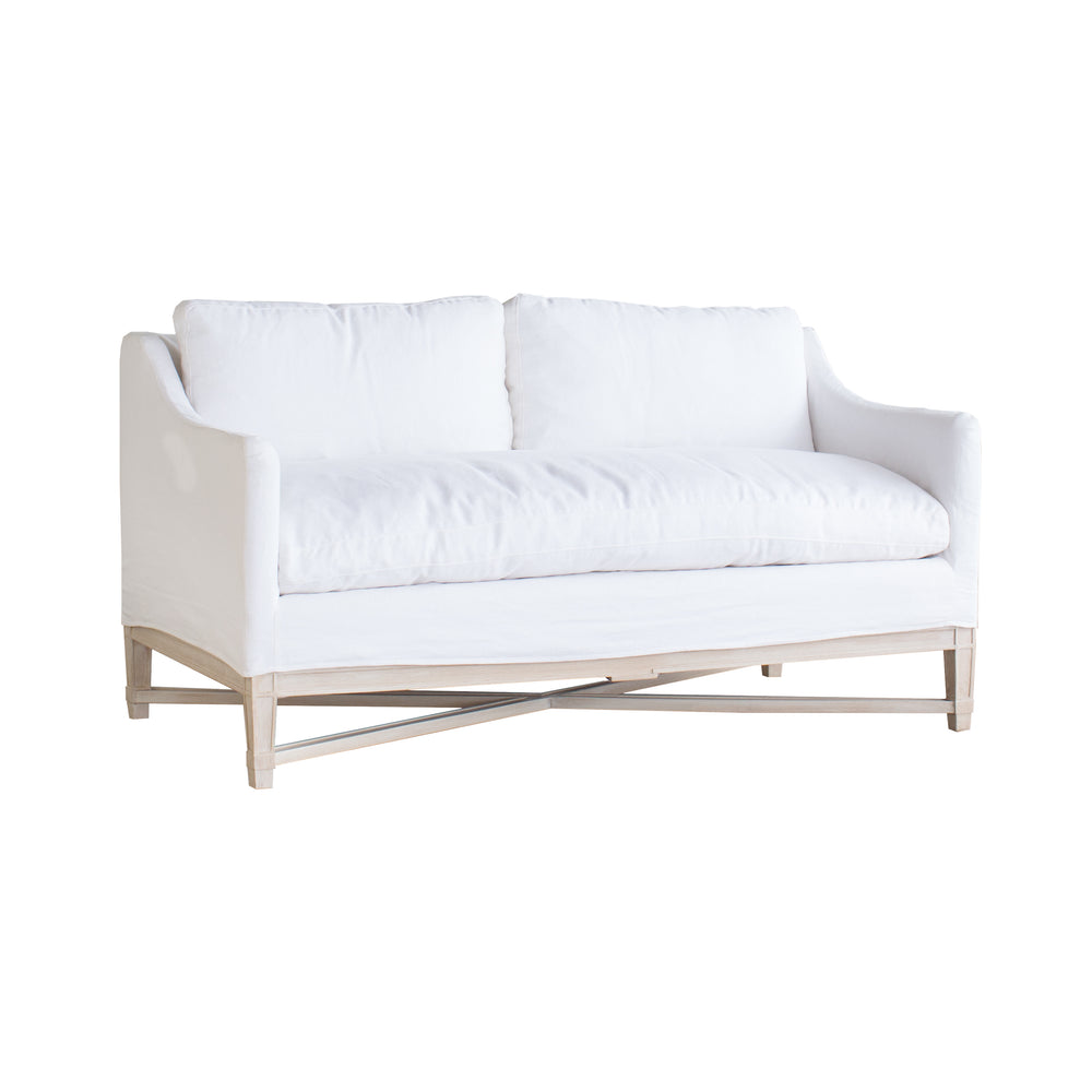 Extra Slipcover in Whispy White Linen for Scandinavian Loveseat