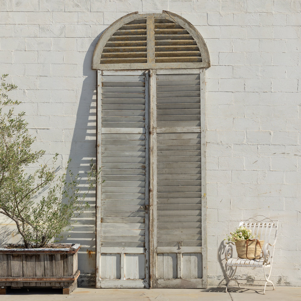 Pair of Antique Shutters with Arch Top