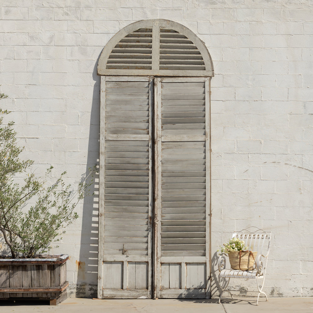 Pair of Antique Shutters with Arch Top