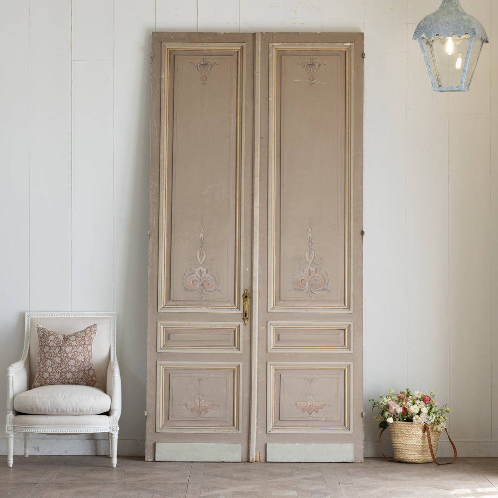 Pair of Antique Hand Painted Doors