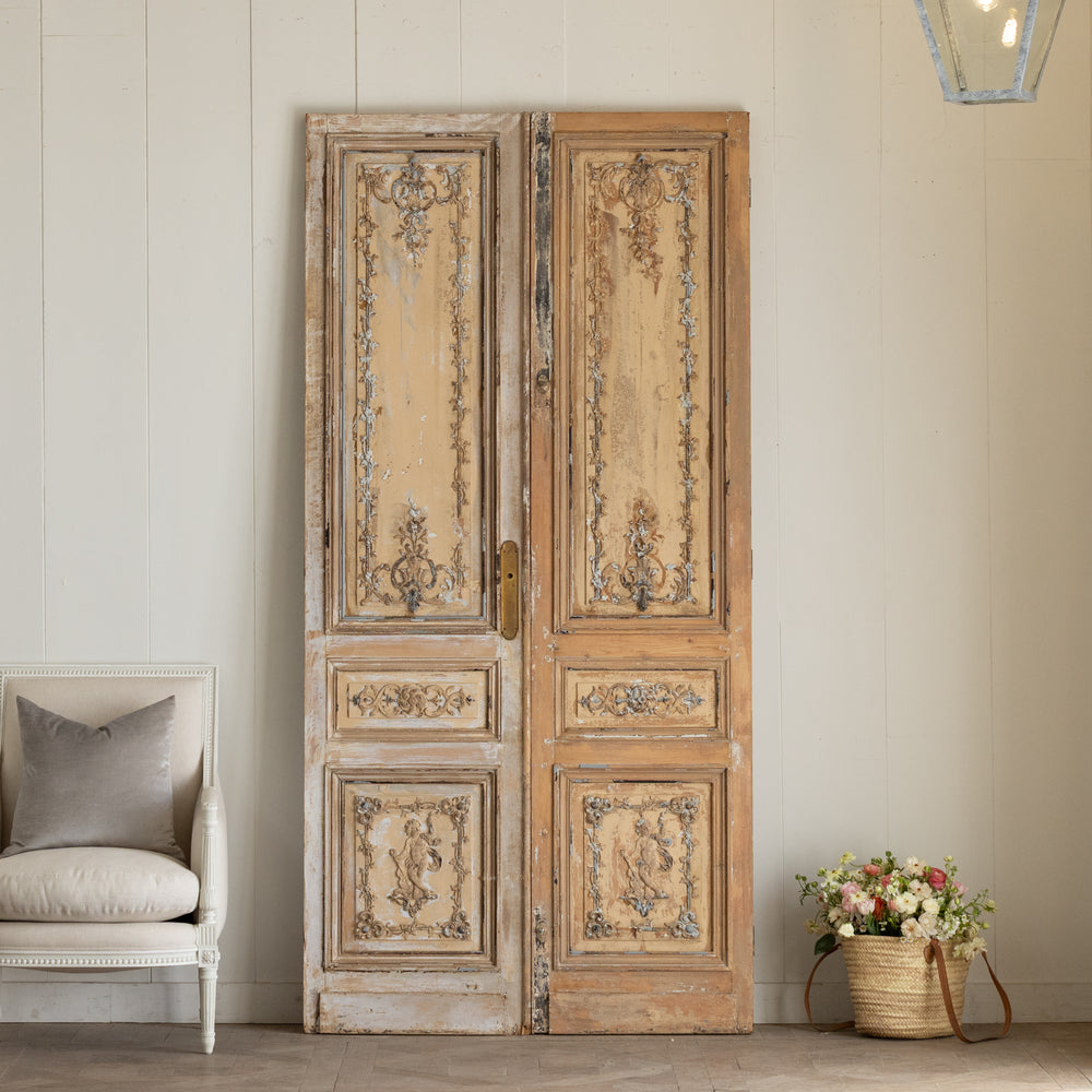 Antique Pair of Carved Chateau Doors