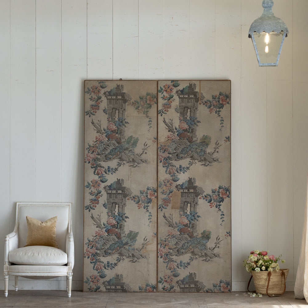 Pair of Antique Wallpaper Panels