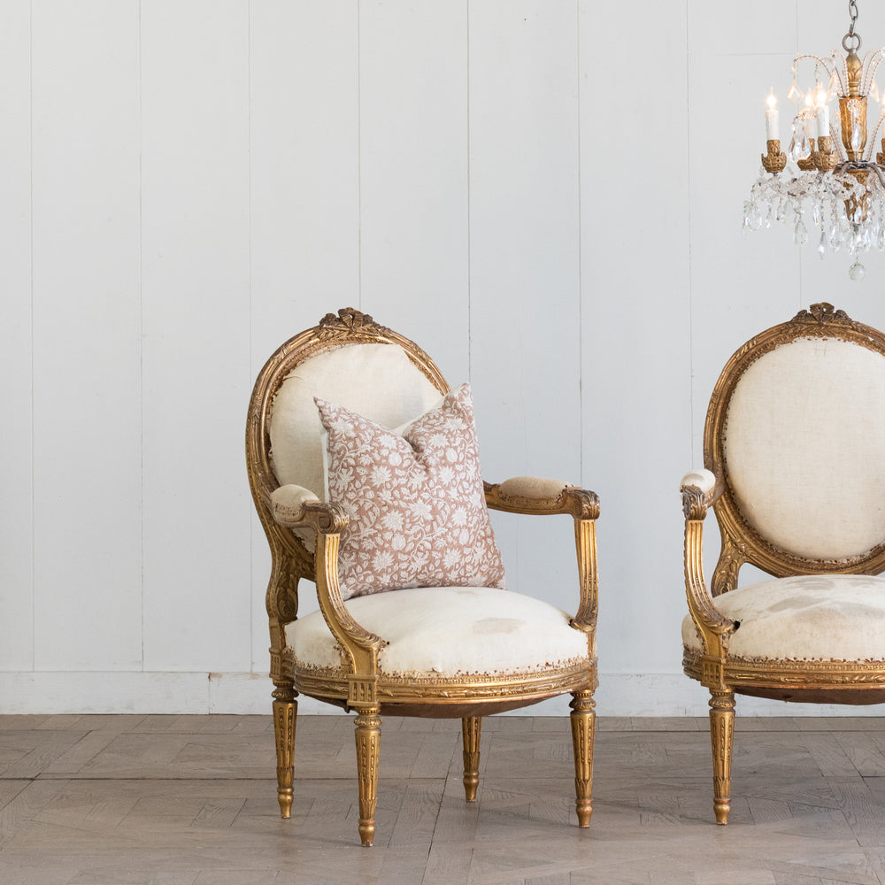 Antique Gilt Louis XVI Armchairs I