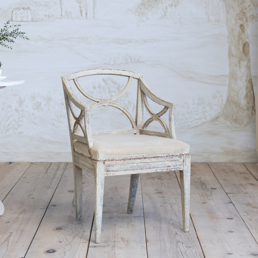 Antique Armchair with Reverse CC Detail