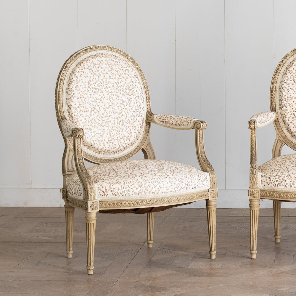 Antique Louis XVI Painted Armchair