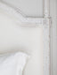 Dauphine Canopy Bed in White Linen and Weathered White Finish
