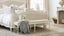 Boudoir Bench in Fog Linen and Antique White Finish