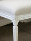 Boudoir Bench in Fog Linen and Antique White Finish