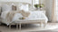 Cosette Bench in Dove Velvet & Porcelain White Finish
