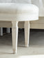 Cosette Bench in Dove Velvet & Porcelain White Finish