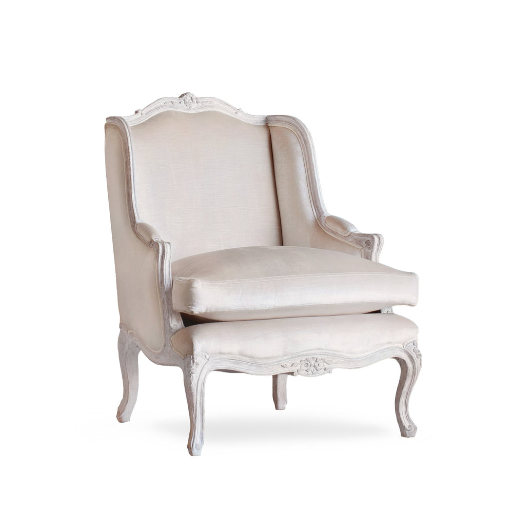 Sabine Bergere in Shell Velvet and Lime-Washed Oak Finish
