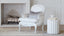 La Belle Bergere in White Linen and  Silver Two-Tone Finish