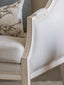 Bergamin Bergere in Sand Dune Linen and Coral White with Gilt Finish