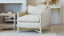 Scandinavian Bergere in Harvest Linen Slipcover and Worn Oak Finish