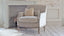 Louis Cannes Bergere in Cloudy Velvet Slipcover and Starboard Oak Finish