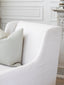 Rococo Bergere in Whispy White Linen in Swedish Oak Finish