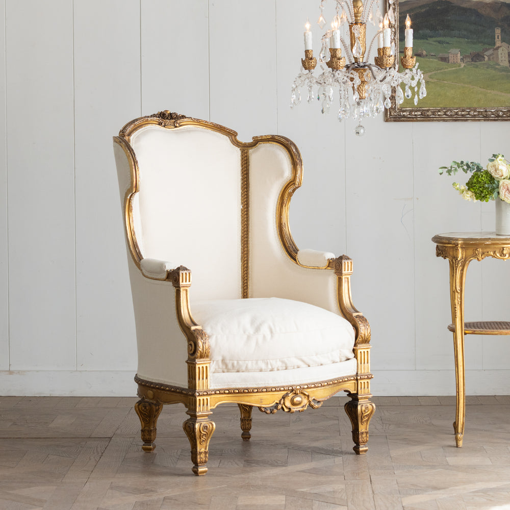 Antique Gilt Louis Empire Bergére