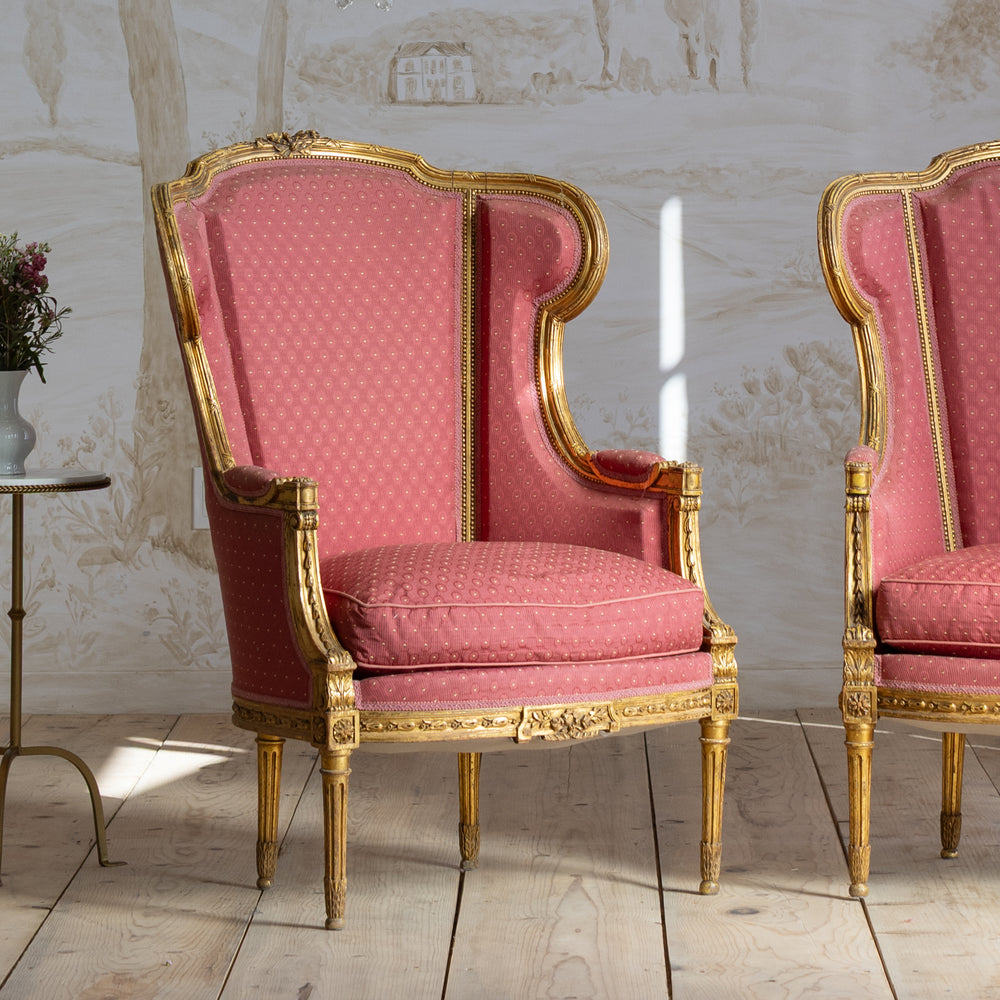 Pair of Gold Louis XVI Bergeres