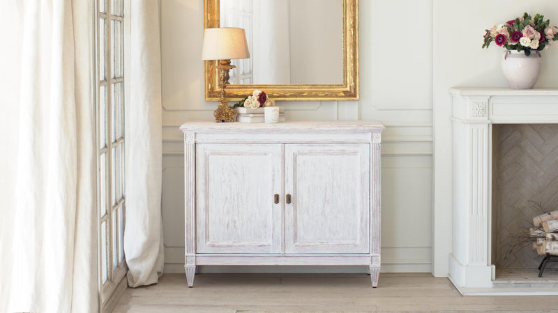 Artemis Cabinet in Gustavian White Finish
