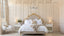 Fiore Bed in Oat Chenille and Italian Gilt Finish