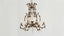 Antique Glass and Wood Detail Chandelier