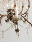 Antique Glass and Wood Detail Chandelier