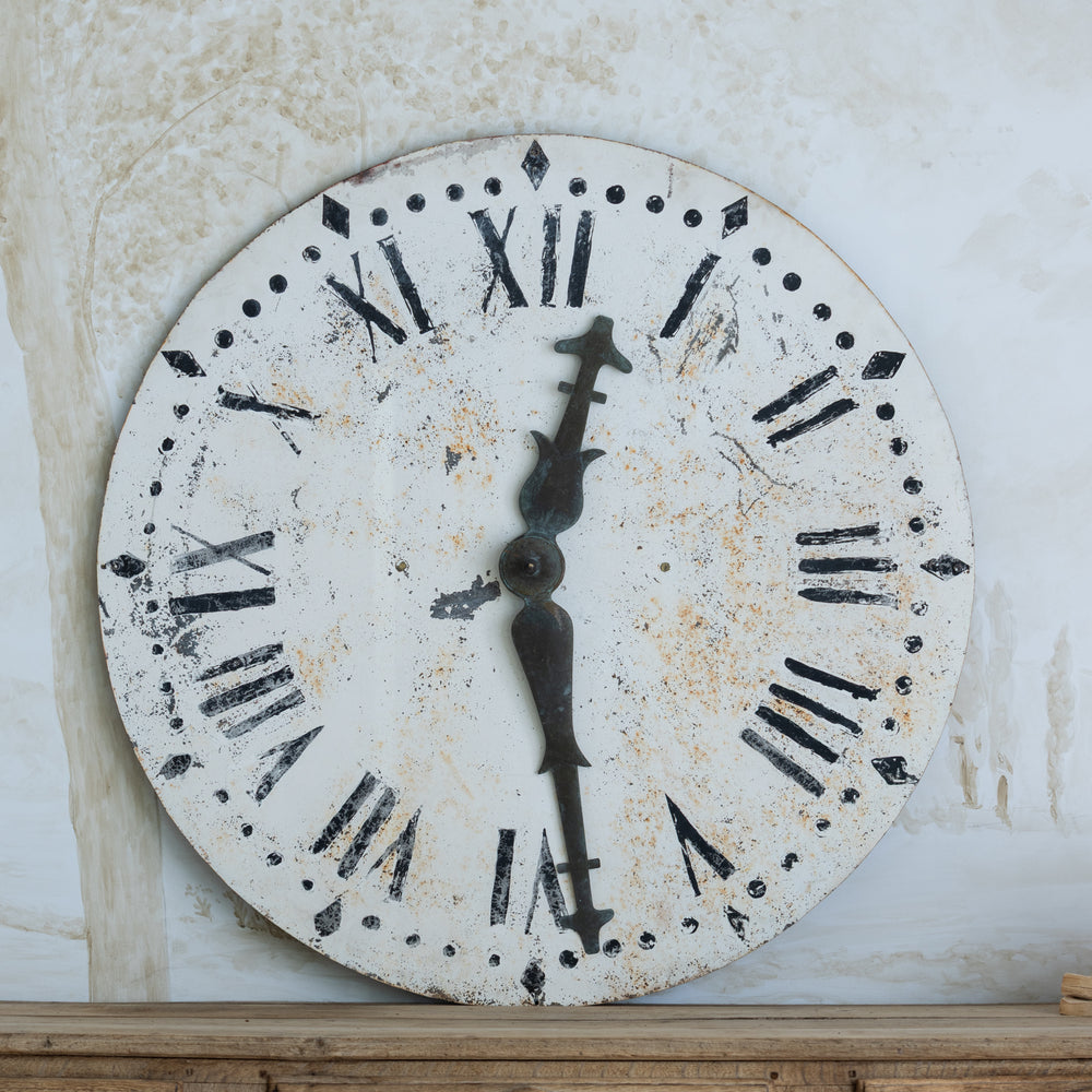 Antique White Steel Clock Face