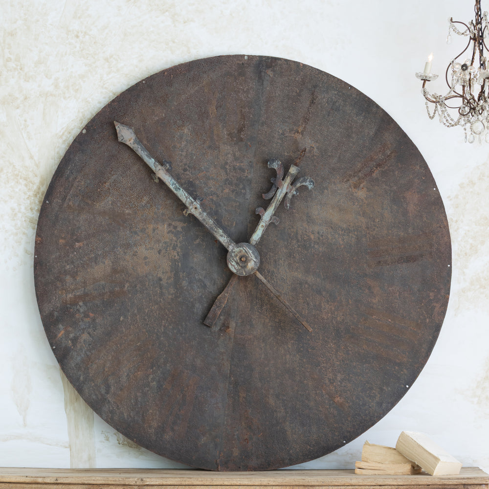 Antique Black Steel Clock Face